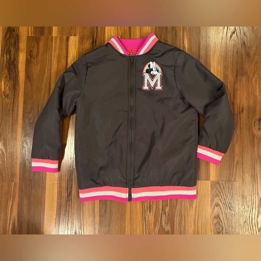 Girls Disney Minnie Mouse Varsity  Bomber Jacket Unicorns Are Real XL Xlarge